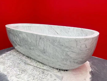 Carrara White Marble Bathtub